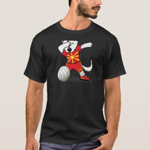 Dabbing Husky Macedonia Volleyball Fans Macedonia T-Shirt