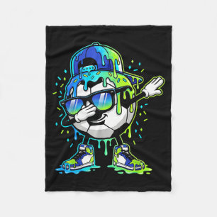 Dabbing Ice Cream Sprinkles Soccer Drip Boys Kids Fleece Blanket