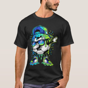 Dabbing Ice Cream Sprinkles Soccer Drip Boys Kids  T-Shirt