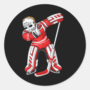 Dabbing Ice Hockey Player Fun Boys Girls Kids Dab  Classic Round Sticker
