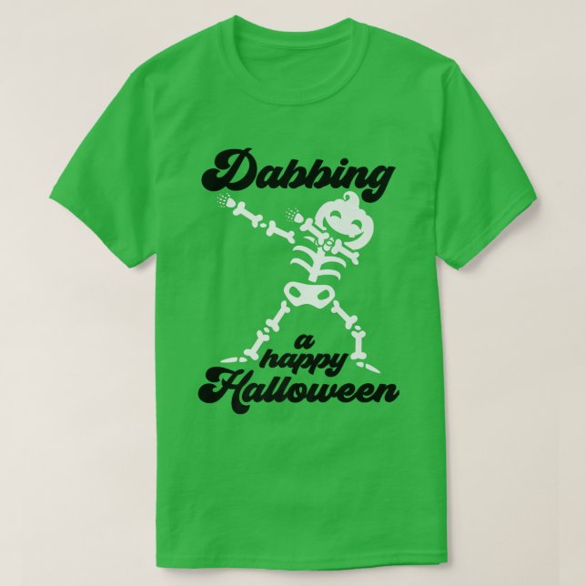 Dabbing Jack O Lantern Skeleton  T-Shirt (Design Front)