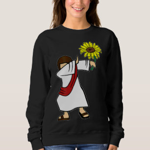 Dabbing Jesus Christian Sunflower Autism Awareness Sweatshirt