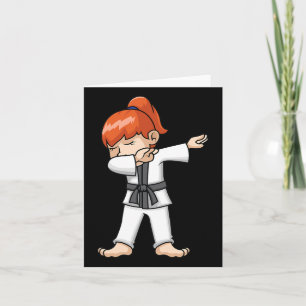 Dabbing Karate Girl Card