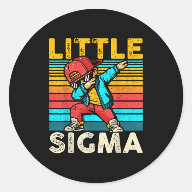 Dabbing Kids Boys Little Sigma Funny Teen Gen Alph Classic Round Sticker (Front)