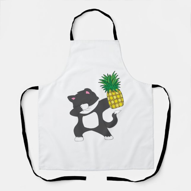 Dabbing Kitty Cat Pineapple Aloha Beach Hawaiian Apron (Front)