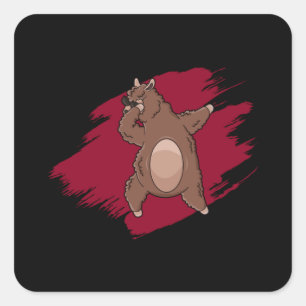 Dabbing Lama Dab Alpaca Funny Kids Gift Idea Cool Square Sticker