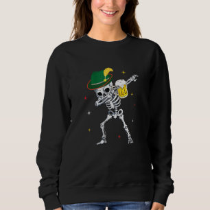 Dabbing Lederhosen Skeleton With Beer Mug  Oktober Sweatshirt