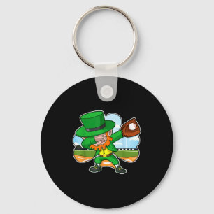 Dabbing Leprechaun Baseball St Patricks Day Irish  Key Ring