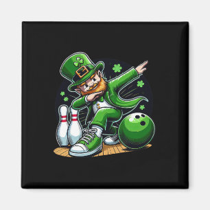 Dabbing Leprechaun Bowling Irish Bowler St Patrick Magnet
