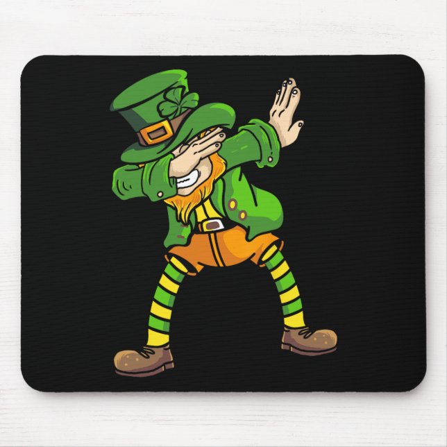 Dabbing Leprechaun Design St Patricks Day Dabbing  Mouse Pad (Front)
