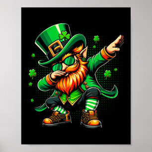 Dabbing Leprechaun Funny Gifts Men Kids Boys St Pa Poster