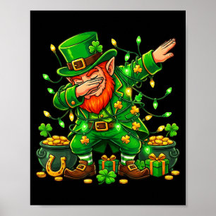 Dabbing Leprechaun Funny Gifts Men Kids Boys St Pa Poster