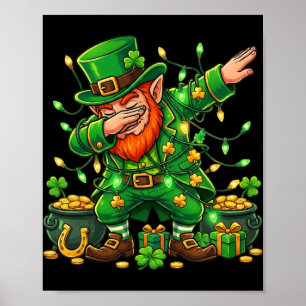 Dabbing Leprechaun Funny Gifts Men Kids Boys St Pa Poster