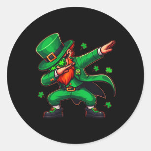 Dabbing Leprechaun Funny Men Kids Boys St Patricks Classic Round Sticker