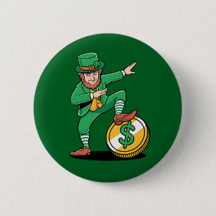 Dabbing Leprechaun Funny St Patrick's Day 6 Cm Round Badge