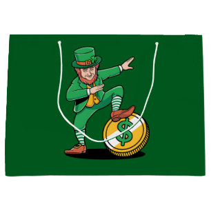 Dabbing Leprechaun Funny St Patrick's Day Large Gift Bag