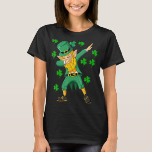 Dabbing Leprechaun Green Lucky Shamrock St Patrick T-Shirt
