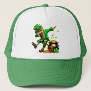 Dabbing Leprechaun St. Paddy's Day Pot of Gold Trucker Hat