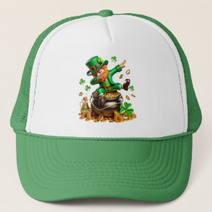 Dabbing Leprechaun St. Patrick's Day Pot of Gold Trucker Hat