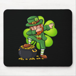 Dabbing Leprechaun With Clover St Patrick's Day  Mouse Pad