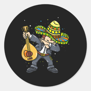 Dabbing Mariachi Cinco De Mayo Mexican Party Kids Classic Round Sticker