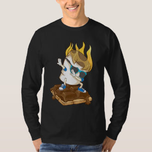 Dabbing Marshmallow Smores Cool Camping Dance T-Shirt