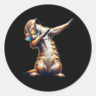 Dabbing Meerkat Dancing Dab Surikate Classic Round Sticker