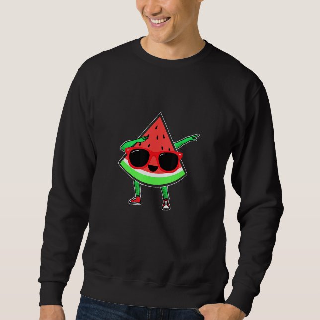 Dabbing Melon Watermelon Summer Melon Dabbing Wate Sweatshirt (Front)