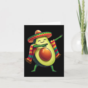 Dabbing Mexican Poncho Avocado Cinco De Mayo 1 Card