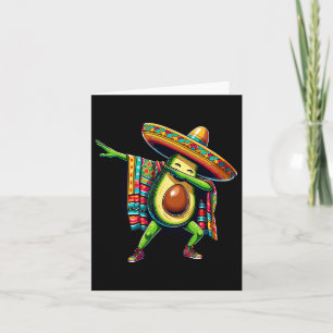 Dabbing Mexican Poncho Avocado Cinco De Mayo Card