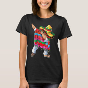 Dabbing Mexican Poncho Cinco De Mayo Boys Men Somb T-Shirt