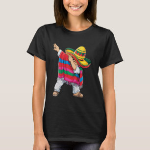 Dabbing Mexican Poncho Cinco de Mayo Boys Men Somb T-Shirt