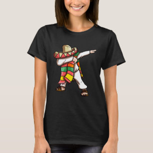Dabbing Mexican Poncho Cinco de Mayo Boys Men Somb T-Shirt