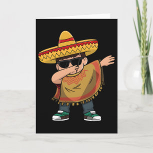 Dabbing Mexican Poncho Cinco De Mayo Dabbing Card
