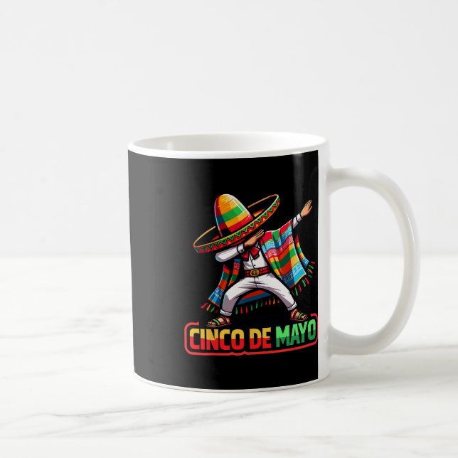 Dabbing Mexican Poncho Cinco De Mayo Fiesta 1  Coffee Mug (Right)