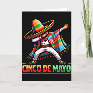 Dabbing Mexican Poncho Cinco De Mayo Fiesta 2 Card