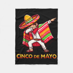 Dabbing Mexican Poncho Cinco De Mayo Fiesta 3 Fleece Blanket