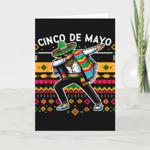 Dabbing Mexican Poncho Cinco De Mayo Fiesta 4 Card