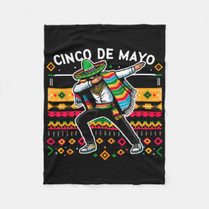 Dabbing Mexican Poncho Cinco De Mayo Fiesta 4  Fleece Blanket