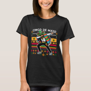 Dabbing Mexican Poncho Cinco De Mayo Fiesta 4 T-Shirt