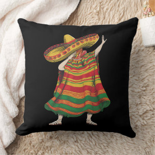 Dabbing Mexican Poncho Cinco De Mayo Fiesta Party Cushion