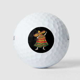 Dabbing Mexican Poncho Cinco De Mayo Fiesta Party Golf Balls