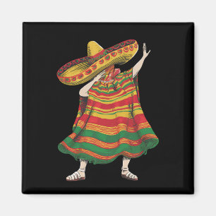 Dabbing Mexican Poncho Cinco De Mayo Fiesta Party Magnet