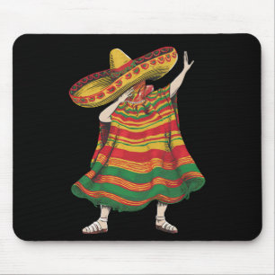 Dabbing Mexican Poncho Cinco De Mayo Fiesta Party Mouse Pad