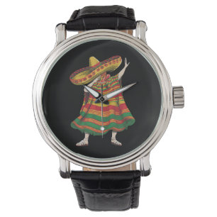 Dabbing Mexican Poncho Cinco De Mayo Fiesta Party Watch