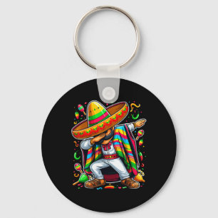 Dabbing Mexican Poncho Cinco De Mayo Key Ring