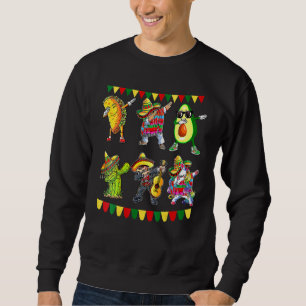 Dabbing Mexican Poncho Cinco De Mayo Taco Avocado  Sweatshirt