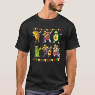 Dabbing Mexican Poncho Cinco De Mayo Taco Avocado T-Shirt