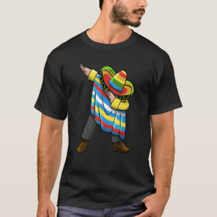 Dabbing Mexican Poncho Sombrero Party Mexico Adult T-Shirt