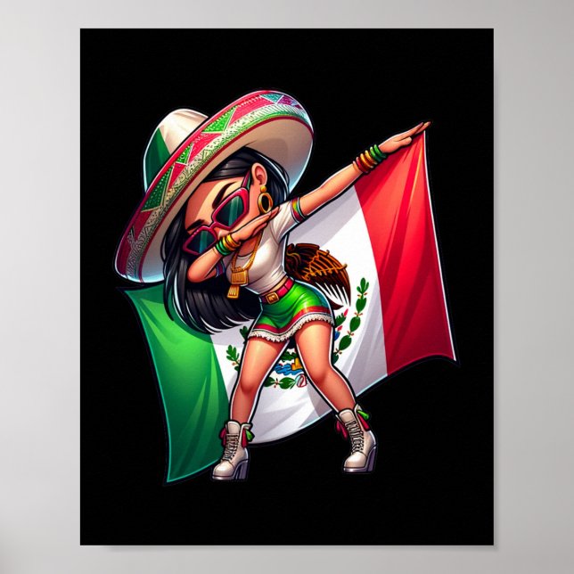 Dabbing Mexican Woman  Poster (Front)